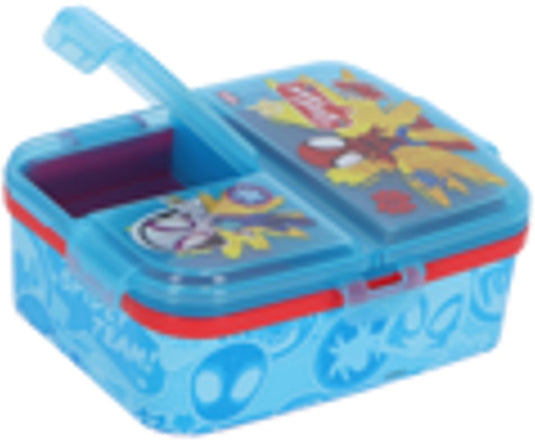 Stor marvel's spidey kinderlunchbox – broodtrommel met 4 vakken voor kinderen vanaf 4 jaar - vaatwasserbestendig bpa-vrij - lichtblauw