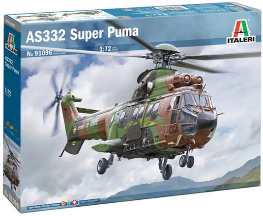 Italeri modelbouwpakket militaire voertuigen - 91096 eurocopter as332 super puma - franse helikopter plastic - 1:72 - modelbouw
