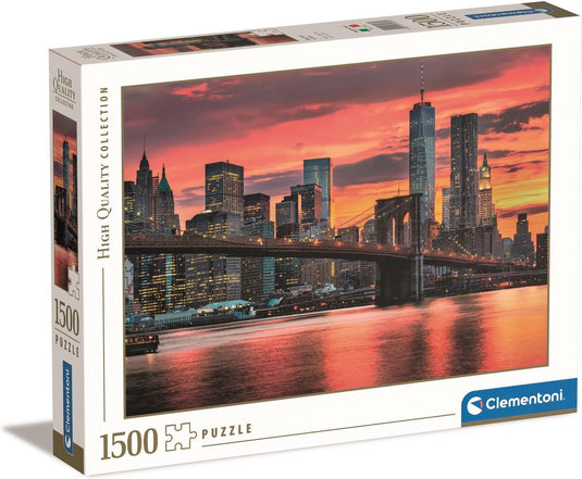 Clementoni - puzzel - 1500 stukjes - east river bij dusk - puzzel voor volwassenen