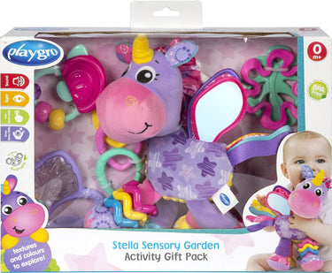 Playgro geschenkset stella eenhoorn - kraamcadeau - kadoset - hangspeeltjes - 3 bijtpseeltjes - 3 geschakelde ringen