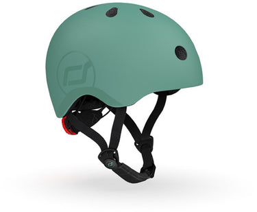 Scoot ride helmet – kinderhelm – s 51-55 cm – led achterlicht – magnetische sluiting – verstelbaar – forest