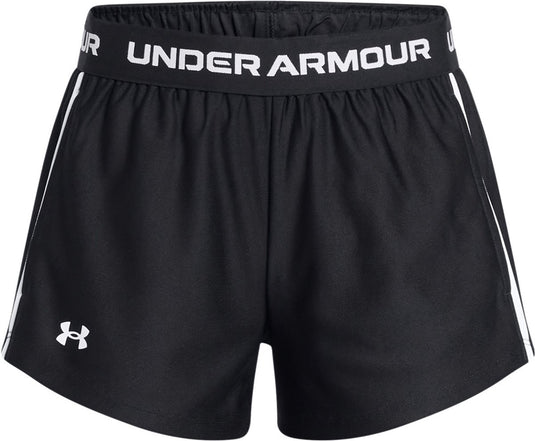 Under armour g tech play up short-blk meisjes sportbroek - zwart zwart wit