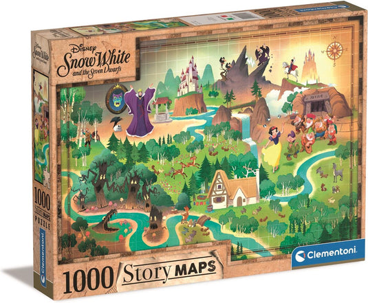 Clementoni - puzzel - 1000 stukjes - sneeuwwitje story map