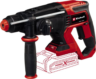 Einhell accu boorhamer te-hd 18 20 li solo - power x-change - 18 v li-ion - 1,8 j - pneumatisch slagwerk - sds plus - 4-functies: boren hamerboren beitelen met of zonder beitelslot - incl. e-box - excl. accu en lader