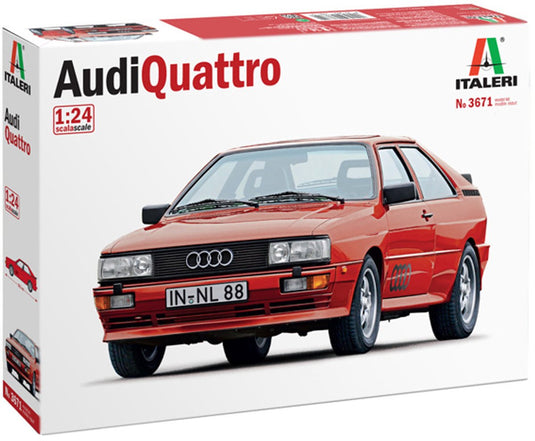 Italeri modelbouwpakket auto - 3671 audi quattro - rood - auto plastic - 1:24 - modelbouw