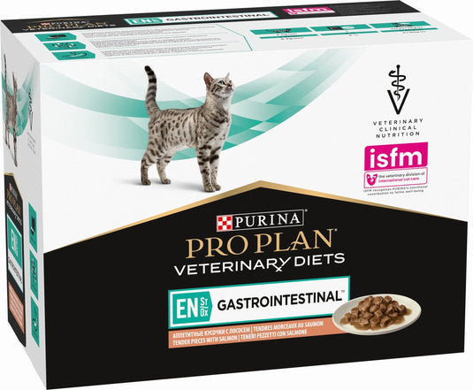 Pro plan veterinary diets feline en gastrointestina 10x85 g - kattenvoer - zalm