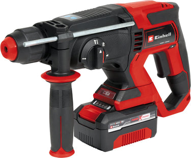 Einhell accu boorhamer te-hd 18 20 li kit - power x-change - 18 v li-ion - 1,8 j - pneumatisch slagwerk - sds plus - 4-functies: boren hamerboren beitelen met of zonder beitelslot - incl. 4.0 ah accu, lader, e-box