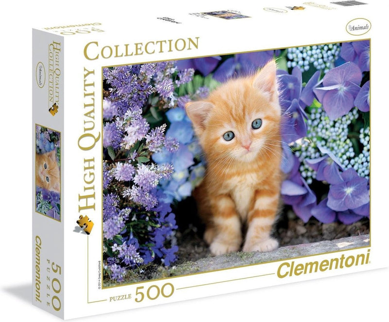 Load image into Gallery viewer, Clementoni puzzel kat met bloemen, 500st.

