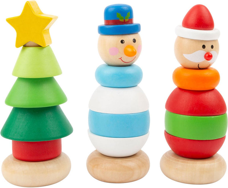 Load image into Gallery viewer, Small foot - houten stapeltoren kerstfiguur, per stuk
