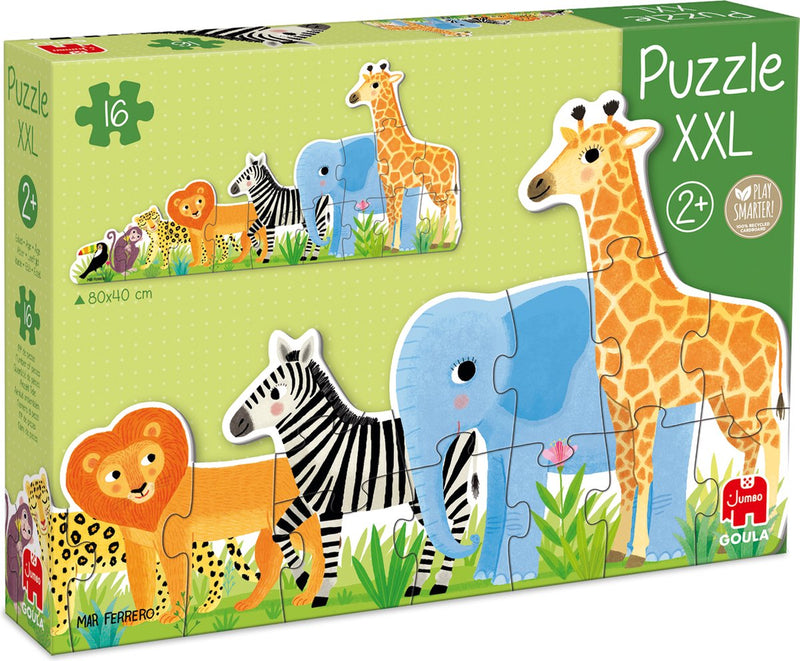 Load image into Gallery viewer, Goula jumbo puzzel xxl jungle van klein tot groot - 16st.
