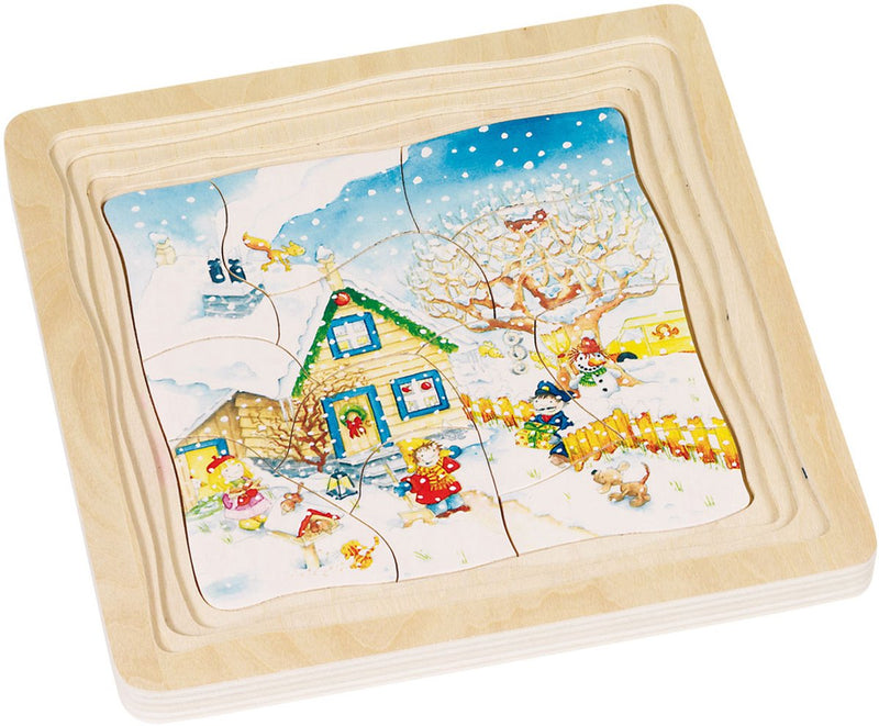 Load image into Gallery viewer, Goki 4-lagen puzzel seizoenen, 54st.
