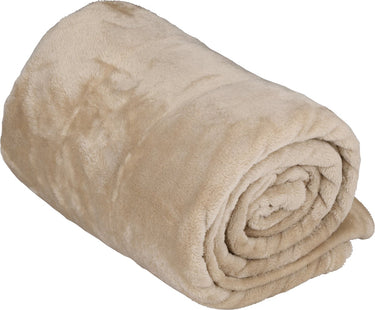 Arti casa fleece deken 150 x 200 cm - plaid deken voor op de bank, bed of buiten - woondecoratie woonkamer en slaapkamer - super zacht materiaal - beige