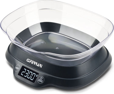 G3 ferrari ginny – digitale keukenweegschaal met kom – max. 5 kg – lcd display met verlichting – tare functie – g lb:oz – automatische uitschakeling – zwart