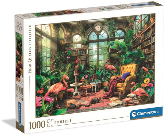 Clementoni - puzzel - 1000 stukjes - de kas bibliotheek - puzzel voor volwassenen - high quality collection