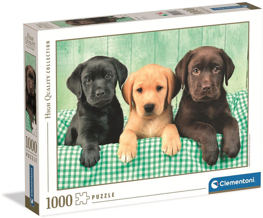 Clementoni - puzzel - 1000 stukjes - drie labradors - puzzel voor volwassenen - high quality collection
