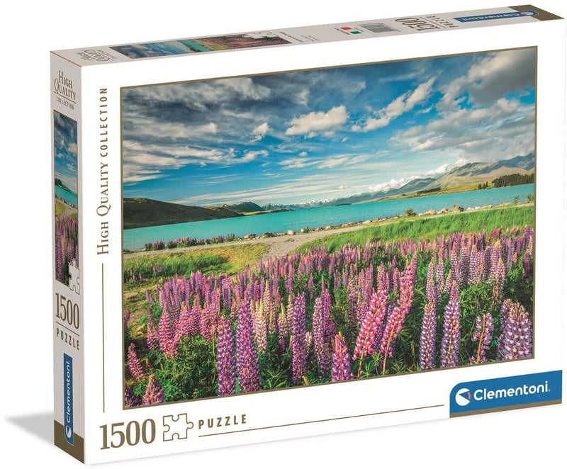 Load image into Gallery viewer, Clementoni legpuzzel bloemen bij lake tekapo, 1500st.
