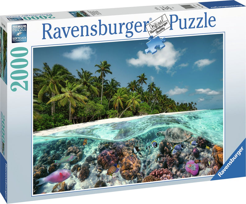 Load image into Gallery viewer, Ravensburger puzzel een duik op de malediven, 2000st.
