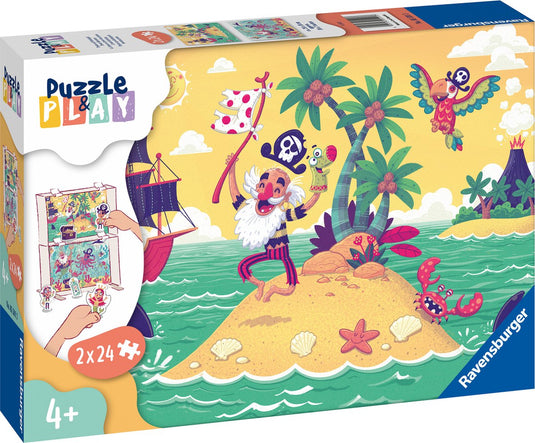 Ravensburger puzzel puzzle play piraten - legpuzzel - 2x24 stukjes