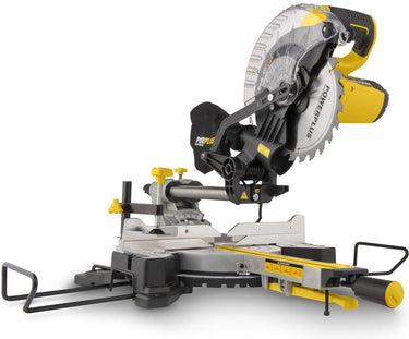 Powerplus powx075710s afkort- en verstekzaag - telescopische zaag - 1600w - 210mm zaagblad- telescopisch uittrekbaar - incl. 24 tanden zaagblad voor hout, laser en zijsteunen en stofzuigeraansluiting