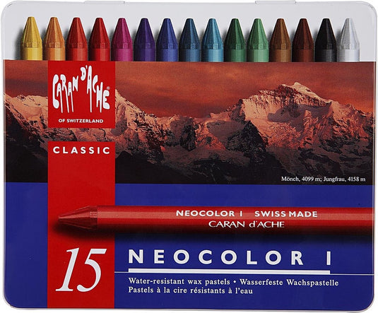 Caran d'ache set of wax pastels neocolor i 15 pcs