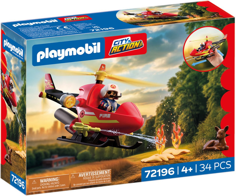 Load image into Gallery viewer, Playmobil city action brandweerhelikopter - speelgoed met watertank.
