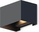 Calex led wandlamp venice - rechthoek - up down - verstelbare stralingshoek - 7w - warm wit licht - voor binnen en buiten - zwart
