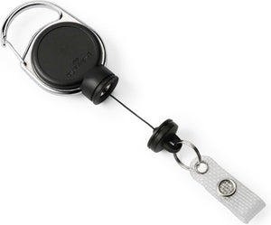 Durable badge reel - 60 cm - zwart - inclusief sleutelhouder