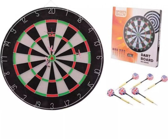 Benson dartbord met 6 pijlen - duurzaam ontwerp - inclusief accessoires