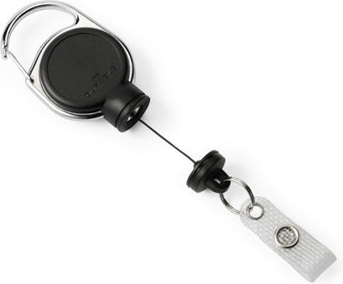 Durable badge reel - 60 cm - zwart - inclusief sleutelhouder