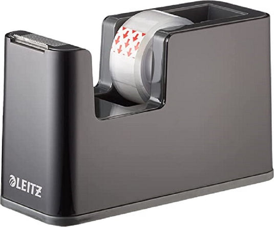 Leitz dual stevige plakbandhouder - inclusief 1 rol plakband - zwart