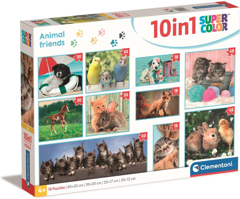 Load image into Gallery viewer, Clementoni legpuzzel super color 10in1 animal friends
