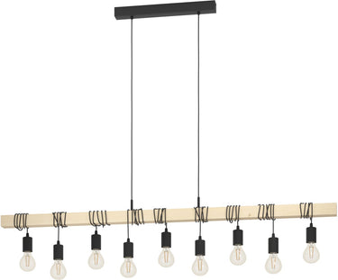 Eglo townshend hanglamp - e27 - 150 cm - bruin zwart - fsc hout