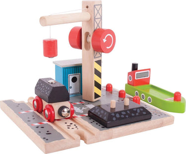 Bigjigs houten rails - laadstation steenkool