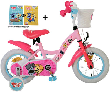 Volare woezel pip kinderfiets - meisjes - 12 inch - roze + gratis kleurboek