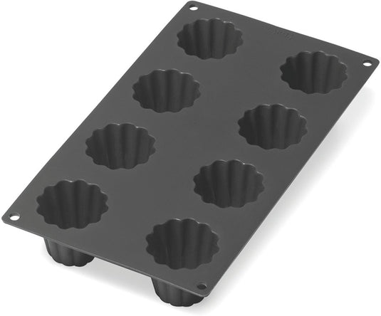 Lékué bakvorm 8 mini cannelés bordelais - siliconen - black