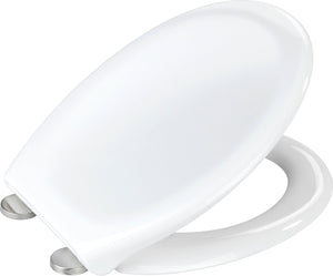 Wenko wc bril ios - wit thermoplast - easy-close softclose sluiting - fix-clip bevestiging afklikbaar in rvs - toiletbril - toiletzitting - wit