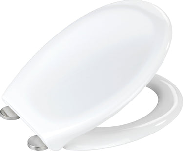 Wenko wc bril ios - wit thermoplast - easy-close softclose sluiting - fix-clip bevestiging afklikbaar in rvs - toiletbril - toiletzitting - wit