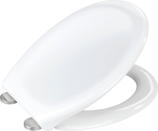 Wenko wc bril ios - wit thermoplast - easy-close softclose sluiting - fix-clip bevestiging afklikbaar in rvs - toiletbril - toiletzitting - wit