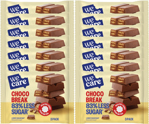 Wecare lower sugar - bar - chocolade break - 14 x 64,5 gr