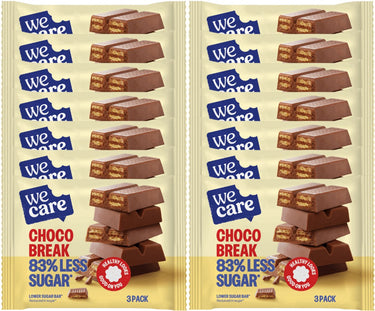 Wecare lower sugar - bar - chocolade break - 14 x 64,5 gr