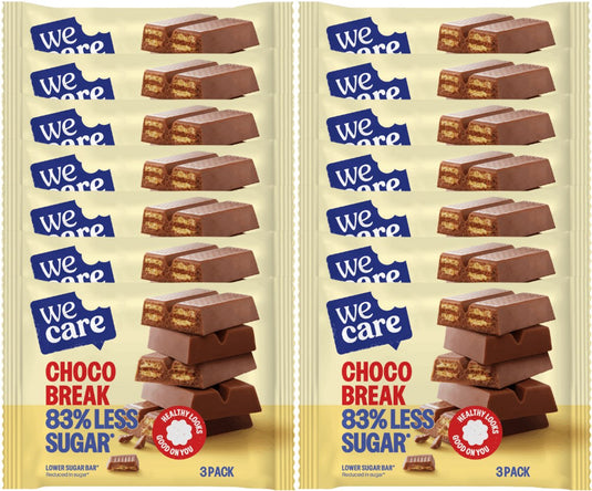 Wecare lower sugar - bar - chocolade break - 14 x 64,5 gr