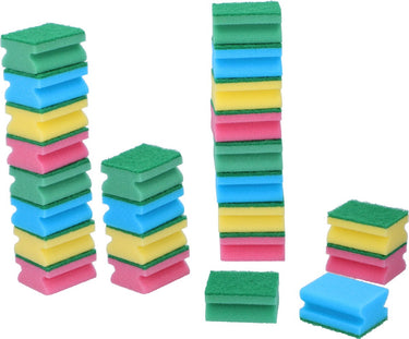 Dirt devil schuursponsjes - 24x stuks - gekleurd - huishoud schoonmaak afwas - sponzen