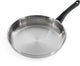 Bk bold koekenpan 28cm - zonder pfas-vrije antikleeflaag - koekenpan inductie - rvs bakpan - ovenbestendig tot 160°c – koudgrepen - zonder deksel – zilver