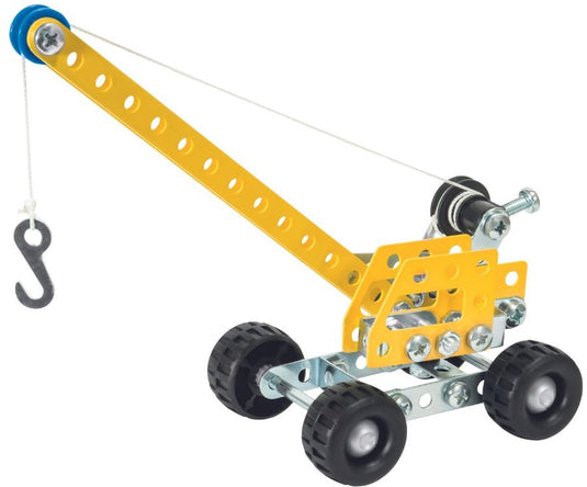Eitech ® bouwdoos – mini kraan bouwset – 73-delig – metalen bouwpakket met gereedschap – constructiespeelgoed – vanaf 6 jaar