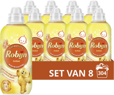 Robijn - wasverzachter - zwitsal - 8 flessen -304 wasbeurten - voordeelverpakking
