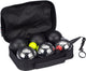Get go jeu de boules set - luxe - 6 ballen - zilver zwart - staal