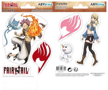 Abystyle fairy tail - stickers - 16x11cm 2 sheets - natsu lucy