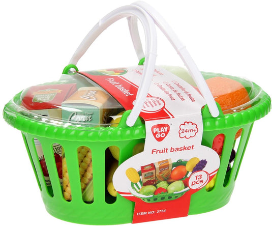 Playgo play speelgoed fruitmand - mandje met fruit 13-delig kunststof.
