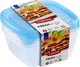 Curver fresh go vershoudbakjes met deksel - 3x0,8 liter - 3 stuks - transparant blauw