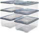 Iris new topbox opbergbox - 30l - kunststof - transparant zilvergrijs - set van 6